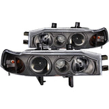 ANZO USA 1990-1993 Honda Accord Projector Headlights w/ Halo Black 1pc (121048)