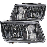 ANZO USA 1999-2005 Volkswagen Jetta Crystal Headlights Black w/o Bulbs (121169)