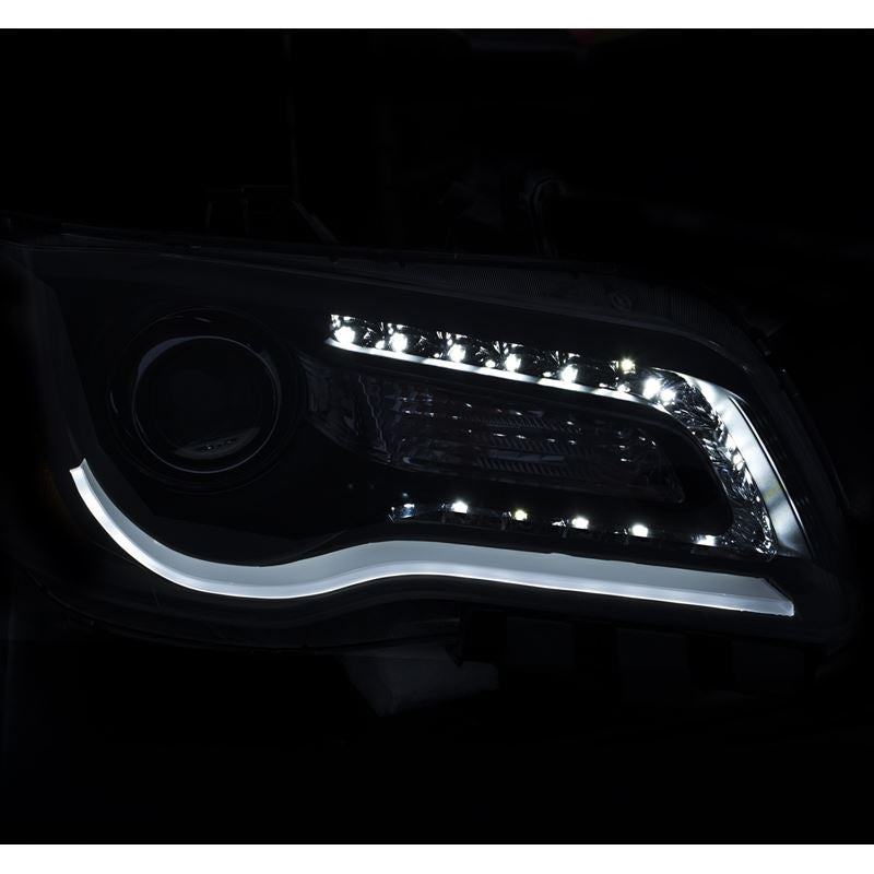 ANZO USA 2011-2014 Chrysler 300 Projector Headlights w/ Plank Style Design Chrome (121494)