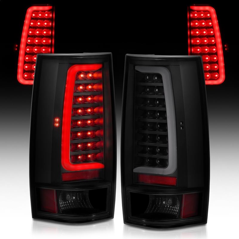 ANZO USA Tail Light Assembly, LED, Smoke Lens, Black Housing, w/Plank Style Design, Pair, (311322)