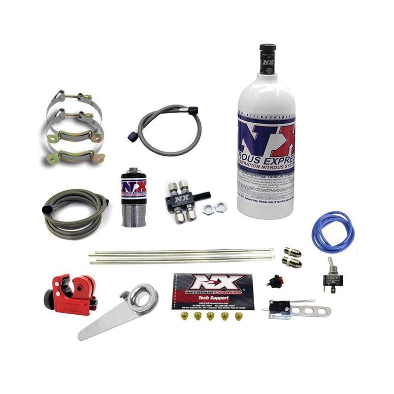 Nitrous Express Motorcycle 4 Cyl Dry Nitrous Kit-1lb Bottle (62000-1.0P)