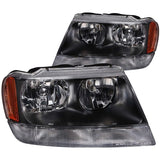 ANZO USA 1999-2004 Jeep Grand Cherokee Crystal Headlights Black (111042)