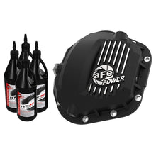 Load image into Gallery viewer, aFe Pro Series Dana 60 Front Differential Cover Black w/ Machined Fins and Gear Oil (46-71101B)