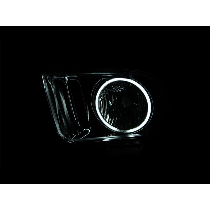 ANZO USA 2005-2009 Ford Mustang Crystal Headlights w/ Halo Black (CCFL) (121033)