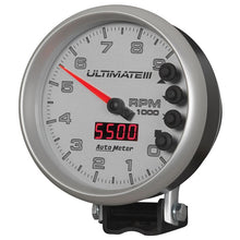 Load image into Gallery viewer, AutoMeter 5 inch Ultimate III Playback Tachometer 9000 RPM - Silver (6882)