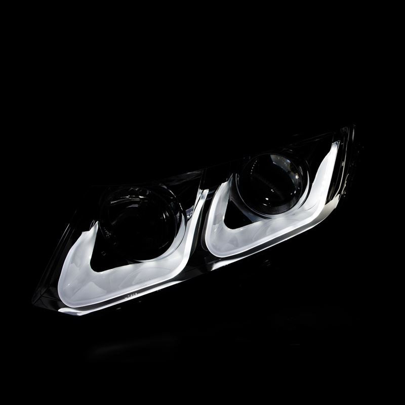 ANZO USA 2012-2015 Honda Civic Projector Headlights w/ U-Bar Chrome (121478)