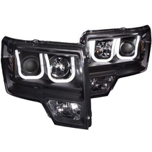 Load image into Gallery viewer, ANZO USA 2009-2014 Ford F-150 Projector Headlights w/ U-Bar Black (111263)