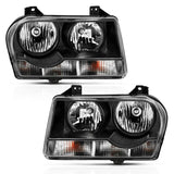 ANZO USA Crystal Headlight Set, Clear Lens, Black Housing, Pair, (121544)