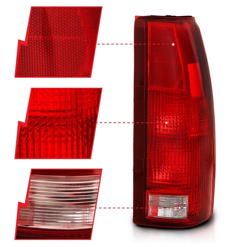 ANZO USA Tail Light Assembly, Red/Clear Lens, OE Replacement, (311301)