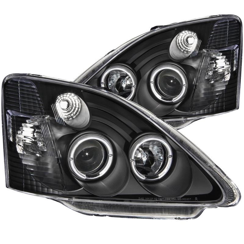 ANZO USA 2002-2004 Honda Civic Projector Headlights w/ Halo Black (121057)