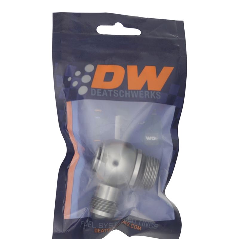 DeatschWerks 10AN ORB Male to 8AN Male Flare Low Profile 90-Degree Swivel - Anodized DW Titanium (6-02-0418)