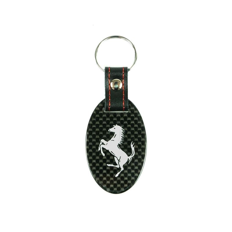 Fabspeed Ferrari Cavallino Silver Carbon Fiber Keyring (FS-CF-CKR-FERCS)