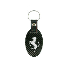 Load image into Gallery viewer, Fabspeed Ferrari Cavallino Silver Carbon Fiber Keyring (FS-CF-CKR-FERCS)