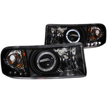 Load image into Gallery viewer, ANZO USA 1994-2001 Dodge Ram Projector Headlights w/ Halo Black (111196)