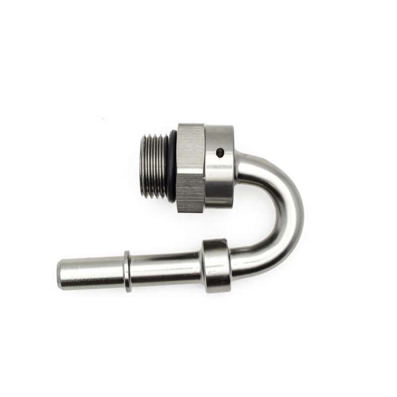 Deatschwerks 8AN ORB Male to 3/8" Male EFI Quick Connect Adapter 180? (incl O-Ring) (6-02-0116)