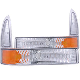 ANZO USA 2000-2004 Ford Excursion Euro Parking Lights Chrome w/ Amber Reflector (511039)