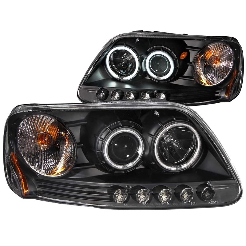 ANZO USA 1997-2003 Ford F-150 Projector Headlights w/ Halo Black (CCFL) (111097)