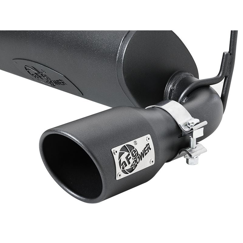 aFe Rebel Series 3 IN to 2-1/2 IN 409 Stainless Steel Cat-Back Exhaust w/ Black Tip for 2018-2021 Jeep Wrangler(49-48096-B)