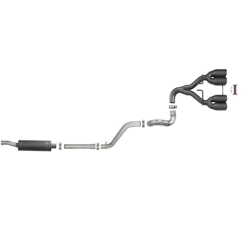 aFe Rebel Series 2-1/2 IN 304 Stainless Steel Cat-Back Exhaust System w/ Black Tip (49-38073-B)