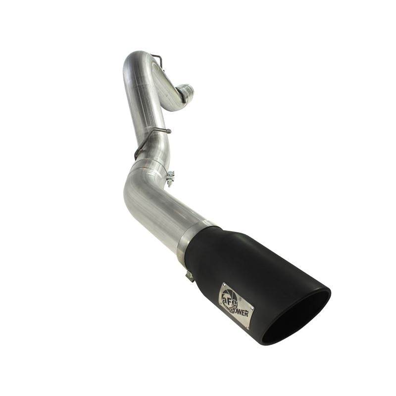 aFe Large Bore-HD 5 IN 409 Stainless Steel DPF-Back Exhaust System w/Black Tip (49-44041-B)