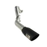 aFe Large Bore-HD 5 IN 409 Stainless Steel DPF-Back Exhaust System w/Black Tip (49-44041-B)