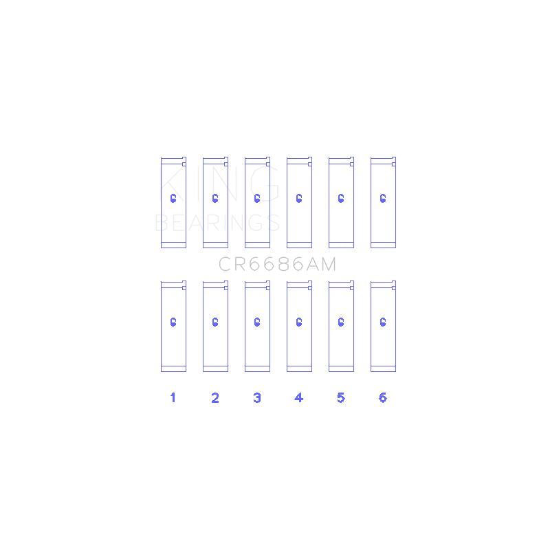 King Engine Bearings Connecting Rod Bearing Set for 2004-2010 Toyota Highlander (CR6686AM0.75)