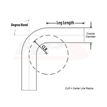 Load image into Gallery viewer, HPS 2.75&quot; OD 60 Degree Bend 6061 Aluminum Elbow Pipe 16 Gauge w/ 2 3/4&quot; CLR (AT60-275-CLR-275)