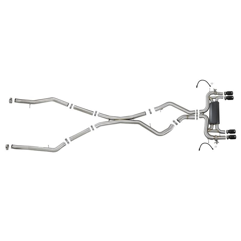 aFe MACH Force-XP 3-1/2 IN 304 Stainless Steel Cat-Back Exhaust System w/ Black Tip (49-36341-B)