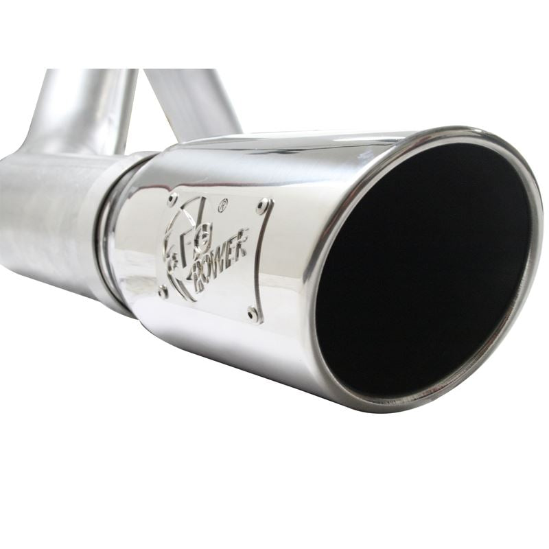 aFe ATLAS 4 IN Aluminized Steel Cat-Back Exhaust System w/ Muffler and Polished Tip (49-03041-P)