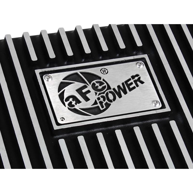 aFe Power Transmission Pan Black w/ Machined Fins (46-70222)