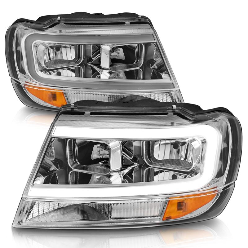 ANZO USA Crystal Headlight Set for 1999-2004 Jeep Grand Cherokee (111538)