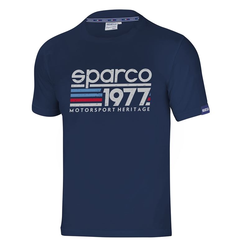 Sparco T-Shirt 1977 Navy/Grey/Black (01329BM)