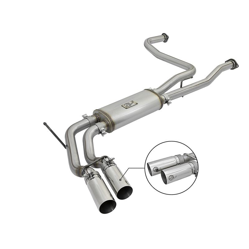 aFe Rebel Series 3 IN 409 Stainless Steel Cat-Back Exhaust System w/Polished Tip (49-46124-P)