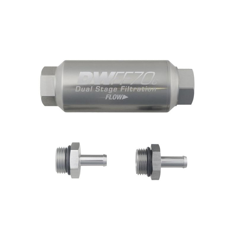 Deatschwerks 5/16 in, 10 micron, 70mm compact in-line fuel filter kit (8-03-70C-010K-516)