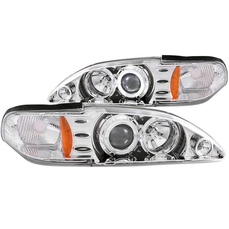 ANZO USA 1994-1998 Ford Mustang Projector Headlights w/ Halo Chrome 1pc (121039)