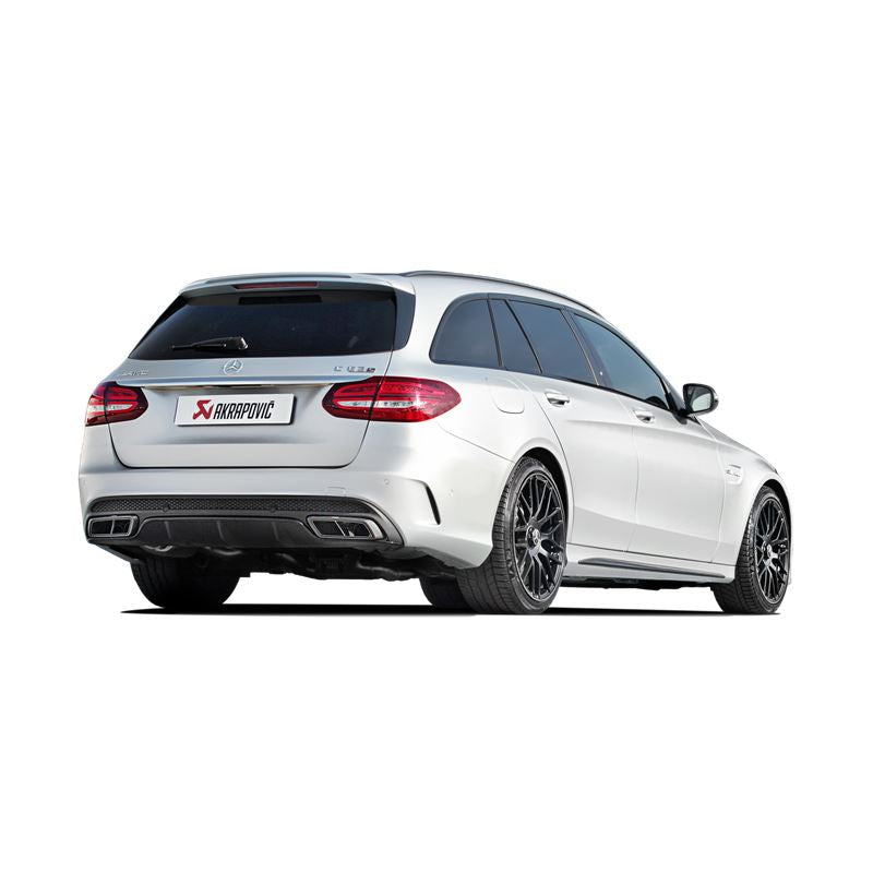 Akrapovic 15-17 AMG C63 Estate Evolution Line Cat Back Titanium w/Carbon Tips (Req. Link Pipe) (MTP-ME/T/2H/1)