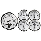 AutoMeter Old Tyme White II 5 Piece Kit (Elec Speed/Oil Press/Water Temp/Volt/Fuel Level) (1200)