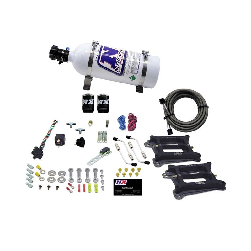 Nitrous Express Dual Holley/Gasoline Nitrous Kit (100-500HP) w/5lb Bottle (50240-05)