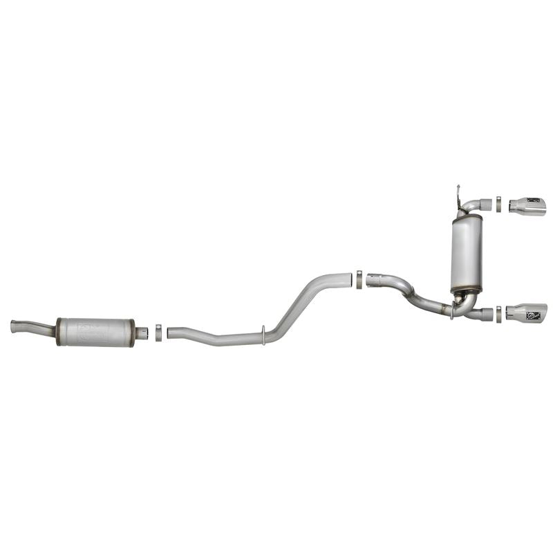 aFe Rebel Series 2-1/2 IN 409 Stainless Steel Cat-Back Exhaust w/ Polished Tips (49-48066-P)