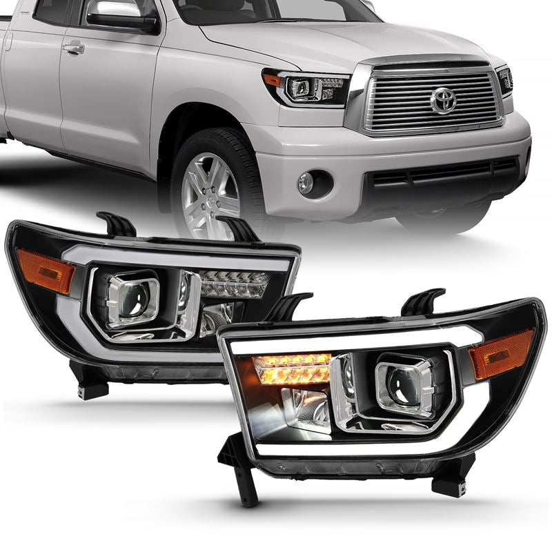 ANZO USA Projector Headlight Set, Light Bar H.L, w/Black Amber Lens, w/Halogen Bulb, (111447)