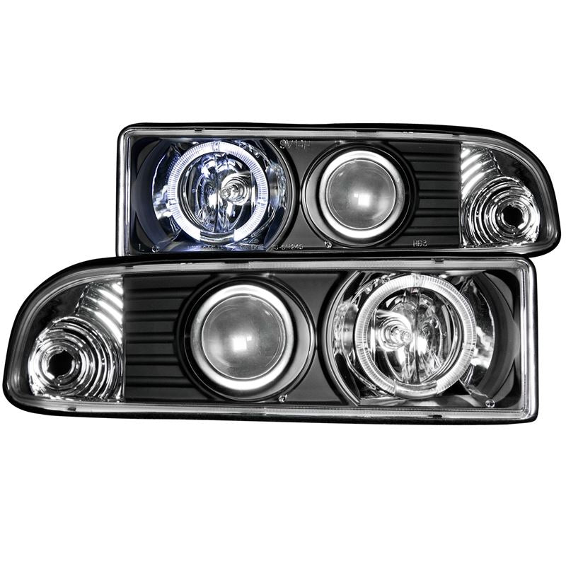 ANZO USA 1998-2005 Chevrolet S-10 Projector Headlights w/ Halo Black (111015)