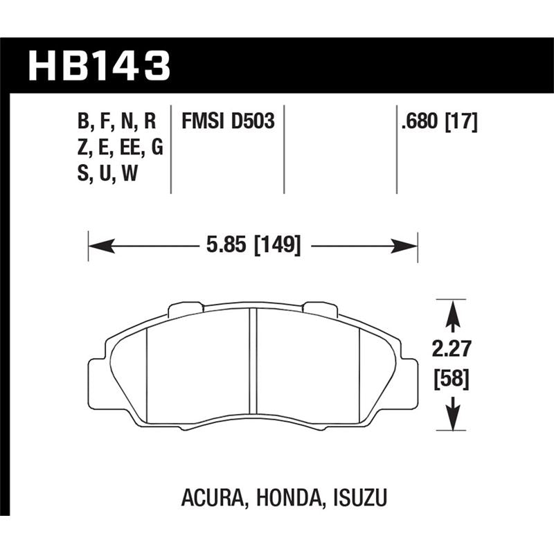 Hawk Performance ER-1 Disc Brake Pad (HB143D.680)