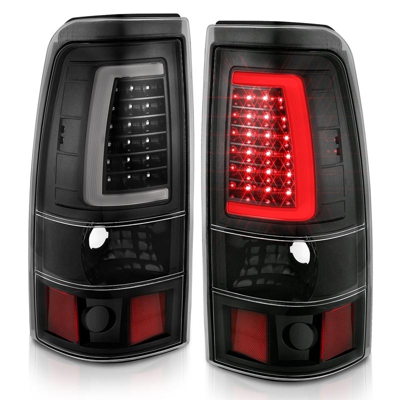 ANZO USA Tail Light Assembly, LED, Clear Lens, Black, Pair, (311333)