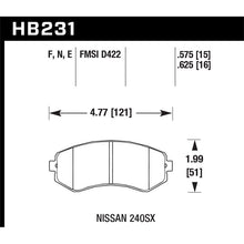 Load image into Gallery viewer, Hawk Performance HPS 5.0 Brake Pads (HB231B.625)