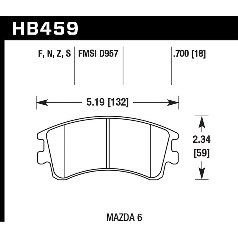 Hawk Performance Performance Ceramic Brake Pads (HB459Z.700)