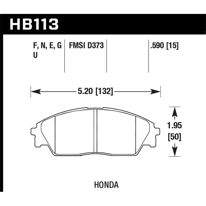 Hawk Performance Blue 9012 Brake Pads (HB113E.590)