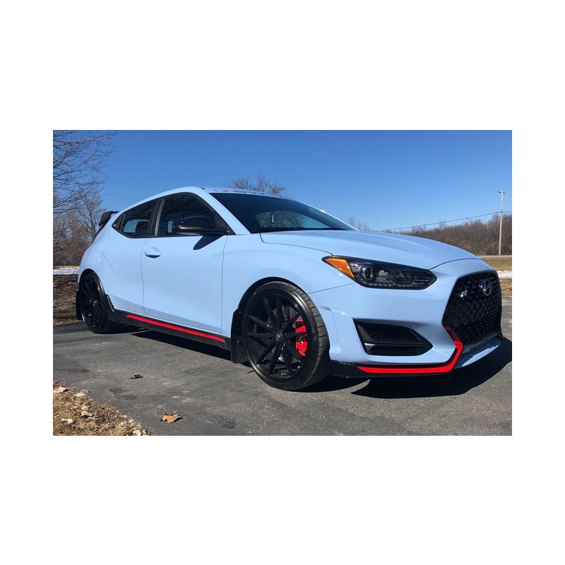 Rally Armor Black Mud Flap/Performance Blue Logo for 2019-2020 Hyundai Veloster N (MF57-UR-BLK/PBL)