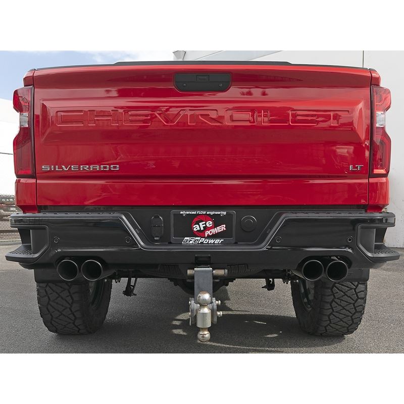 aFe Vulcan Series 3 IN 304 Stainless Steel DPF-Back Exhaust System w/Black Tip for 2020-2021 Chevrolet Silverado 1500(49-34130-B)