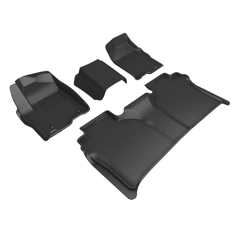 3D Maxpider CHEVROLET SILVERADO CREW CAB 2019-2024 BENCH SEAT, KAGU BLACK R1 R2 (VINYL FLOOR, W/CARPETED STORAGE) (L1CH11101509)