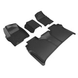 3D Maxpider CHEVROLET SILVERADO CREW CAB 2019-2024 BENCH SEAT, KAGU BLACK R1 R2 (VINYL FLOOR, W/CARPETED STORAGE) (L1CH11101509)